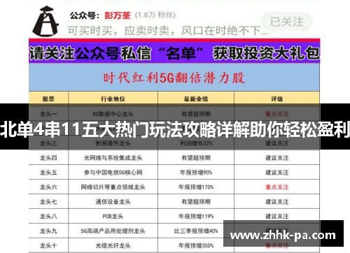 北单4串11五大热门玩法攻略详解助你轻松盈利
